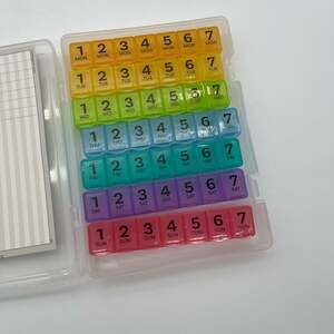 Pill Thing 7 Times a Day Weekly Pill Box Organizer Case with Medication Schedule